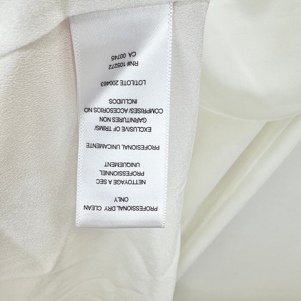 HALSTON HERITAGE Cape Effect Draped Crepe Gown Maxi Dress White US 4 NWT - Picture 13 of 15